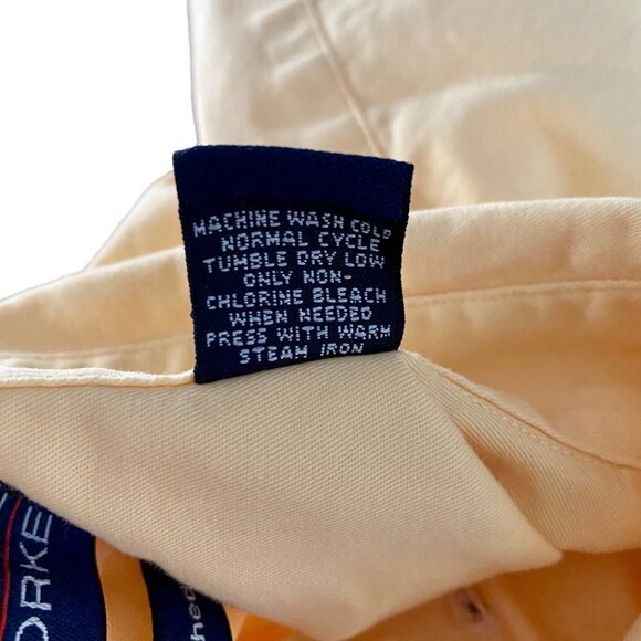 Roundtree & Yorke Short Sleeve Button Down Shirt Yellow Men's Large - Picture 8 of 8